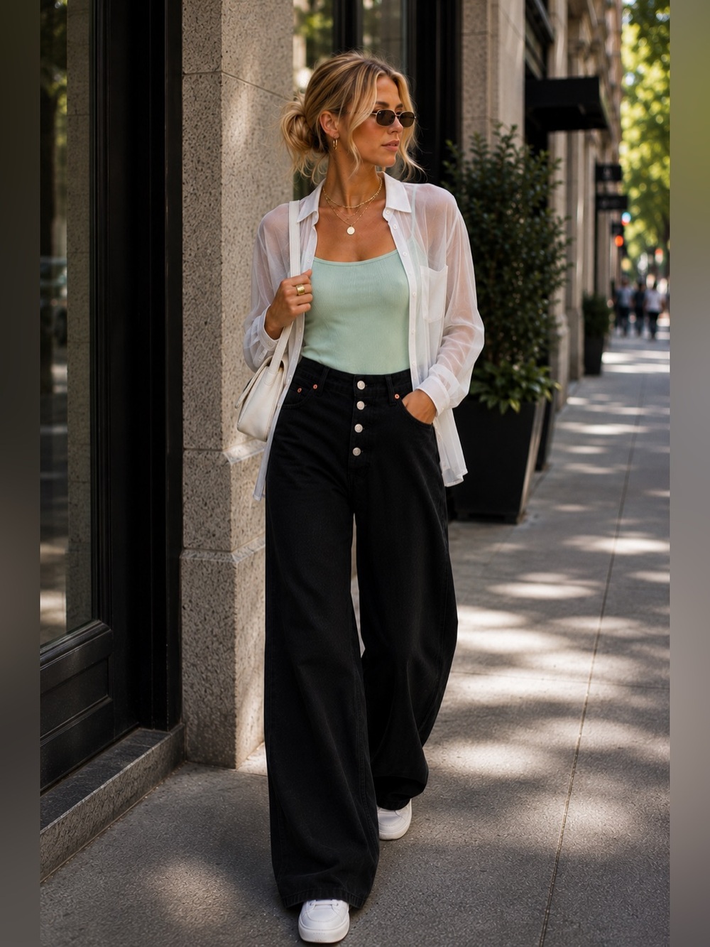 Re/Done Black button up jeans